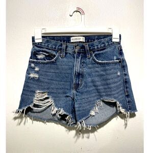 Abercrombie & Fitch cut off denim short mid rise boyfriend comfy summer women 25